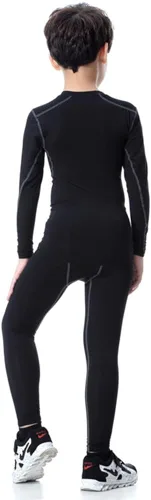 Vista 2 de CVVTEE Conjunto de ropa interior de compresión de capa base atlética para niños, 2 piezas de John térmico largo para niños