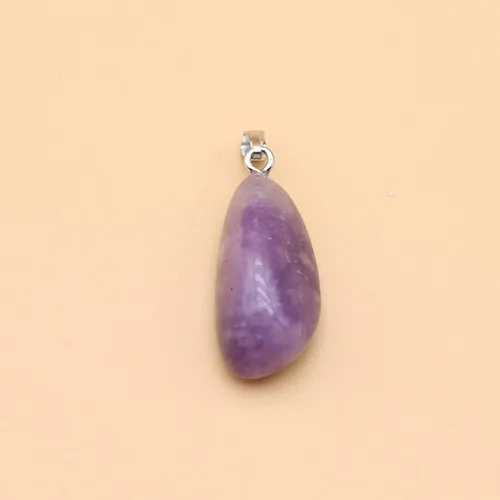 Vista 3 de QSLLER 20 piezas Colgantes de Piedras de Cristales Naturales Amatista Cuarzo Rosa Gemas Pulidas Lisas Dijes para Hacer Joyas DIY Collares Aretes