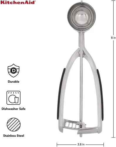 Vista 3 de KitchenAid Juego de 3 cucharas para masa de galletas, color negro