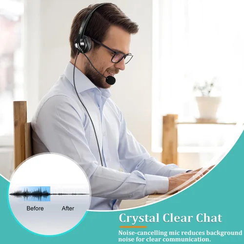 Vista 2 de Callez Auriculares de 0.138 in con micrófono con cancelación de ruido para teléfono celular, PC, laptop, auriculares estéreo para iPhone, Android