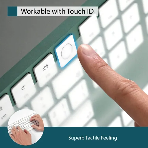 Vista 3 de Kiss Cover - Teclado inalámbrico para iMac Apple Magic Keyboard con Touch ID (sin teclado numérico) [2 unidades] – Cobertura completa protege Touch