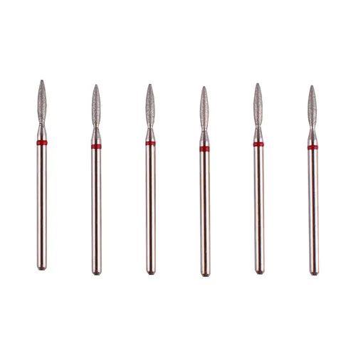 Vista 6 de 6 brocas de cutícula de llama pequeñas, brocas de uñas de diamante profesional para preparación de uñas, herramienta eléctrica de uñas de 3/32