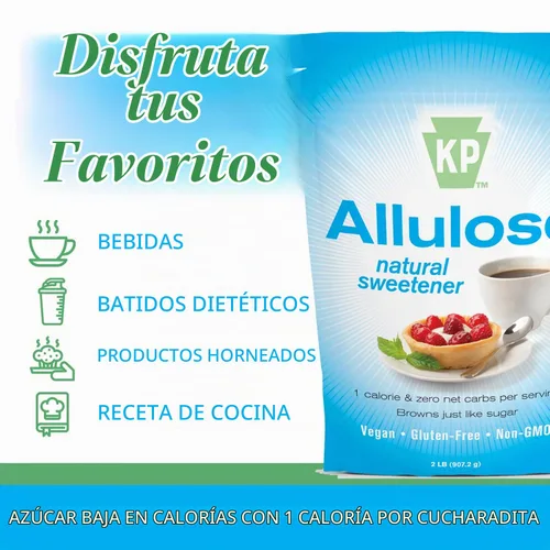 Vista 7 de Edulcorante de alulosa 2 libras, sustituto de azúcar cetogénico, sin