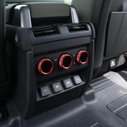 Vista 3 de Anillos de ajuste de aire acondicionado trasero para Land Rover Defender 110 2020 accesorios de coche (rojo)
