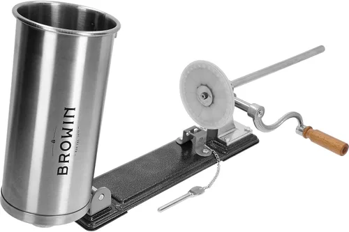 Vista 6 de Browin 311003 Máquina de embutición horizontal 6.6 lbs Stell Manual de relleno de salchichas, acero inoxidable