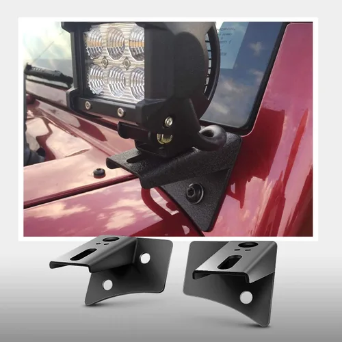 Vista 7 de Set de 2 soportes Nilight de montaje con bisagra, para salpicadero, para Jeep JK A-Pillar, para montar luz antiniebla LED para todoterreno, luz