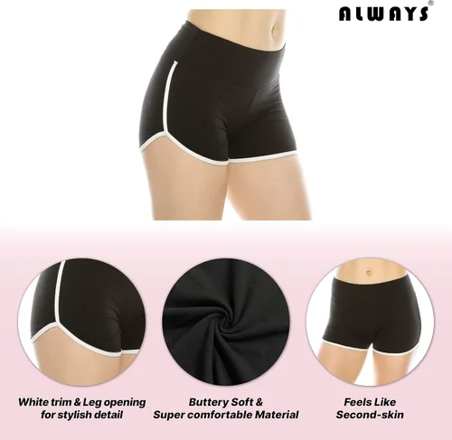 Vista 5 de ALWAYS Pantalones cortos para mujer Pantalones cortos de delfín súper suaves de cintura alta