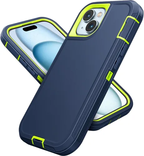 Vista 65 de Jelanry - Funda para iPhone 15 5G, protección resistente, resistente, color negro Dropproof & Dual-Layer Protective Back Cover with Port Anti