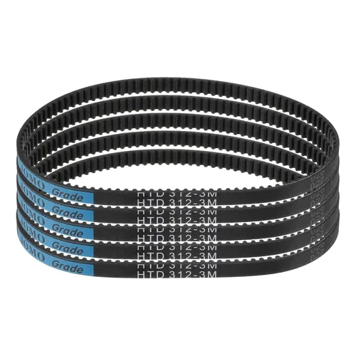 Vista 9 de uxcell 5 piezas HTD-3M Correa de distribución de goma 48 dientes, 144 mm de paso, 6 mm de ancho x 2,4 mm de altura, Correa de polea de distribución