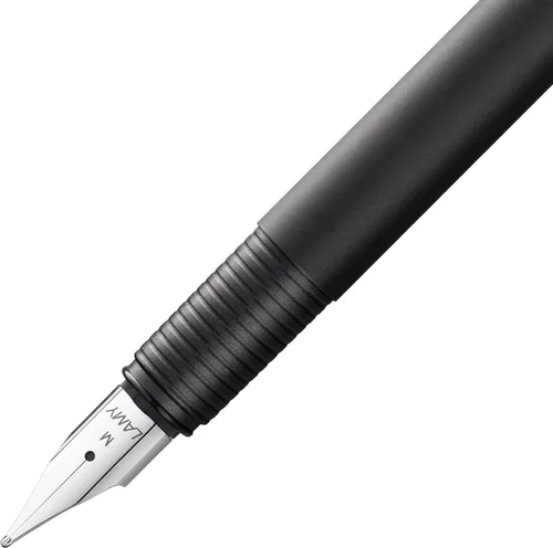 Vista 3 de Lamy Pluma estilográfica negra cp1 - pluma estilográfica minimalista en elegante cuerpo de metal - con clip acolchado de acero inoxidable y punta
