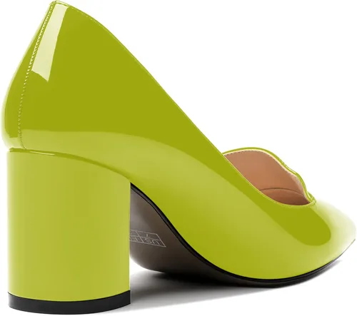 Vista 5 de ROSERWISH Zapatos de vestir para mujer, con puntera puntiaguda, elegantes y sexy, para fiesta, tacón alto, gruesos, de 2.5 pulgadas