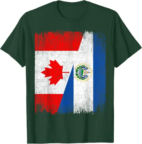 Vista 48 de Camiseta Half Canada El Salvador Flag Canadian Salvadoran Pride Roots