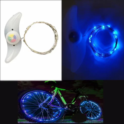 Vista 2 de dobestyou - Luz LED para rueda de bicicleta, luz para rueda de bicicleta para ciclismo nocturno, impermeable IP65, iluminación de 3 modos, fácil
