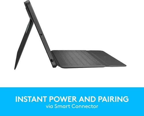 Vista 5 de Logitech Rugged Folio - Funda protectora para iPad (7ª, 8ª y 9ª generación) con conector inteligente, soporte, teclado duradero a prueba