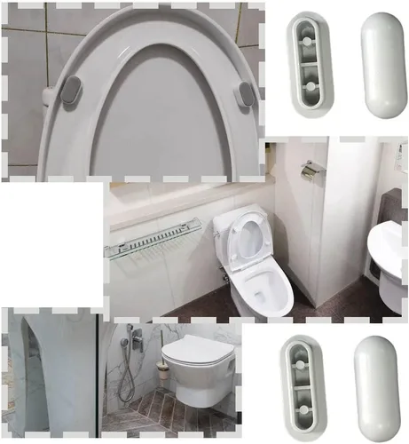 Vista 6 de Kit de parachoques universal para asiento de inodoro, 10 piezas, amortiguador de asiento de inodoro para asiento de inodoro, kit de repuesto