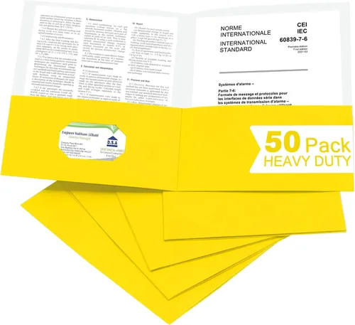 Vista 8 de Zzrywuty 100 Paquetes de Carpetas de Archivo de Dos Bolsillos con Ranura para Tarjetas de Visita, Papel Texturizado, Tamaño Carta, Capacidad