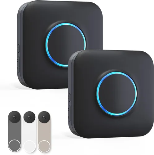 Vista 10 de WIFI Wireless Doorbell Chime for Google Nest Video Doorbell – 1Pack Black -1 Smart Chime