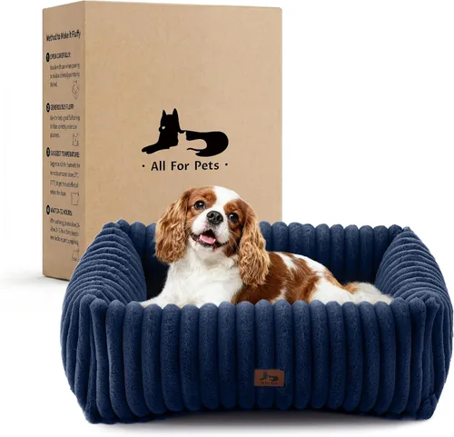 Vista 11 de Cama lavable para perros pequeños y medianos, cama rectangular ortopédica de forro polar de pana para mascotas con funda extraíble y parte inferior