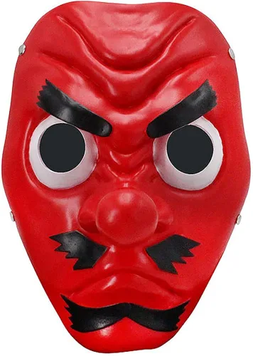 Vista 2 de Kamado Tanjirou Cosplay máscara Tengu máscara de zorro máscara de mascarada vestir Cosplay accesorios para adultos Halloween