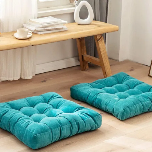 Vista 16 de Tiita Cojín de suelo de 22 pulgadas, cojín redondo para silla de exterior Redondo beige