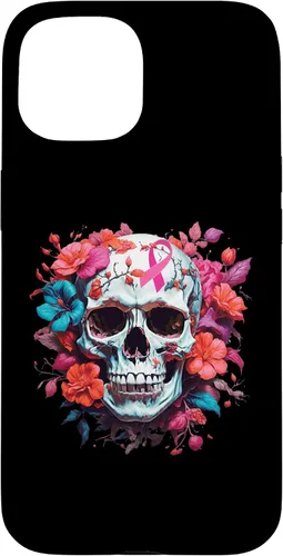 Vista 6 de Breast Cancer Skull Shirt For Women Sugar Skull Pink Ribbon Case for iPhone 16