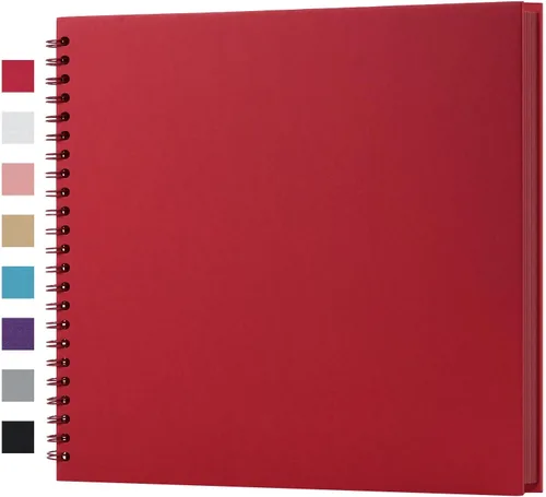 Vista 43 de potricher Álbum de Recortes DIY de 7 x 7 Pulgadas, 40 Páginas, Tapa Dura, Papel Kraft, Álbumes de Fotos para Recortes, Libro de Recuerdos para Bodas