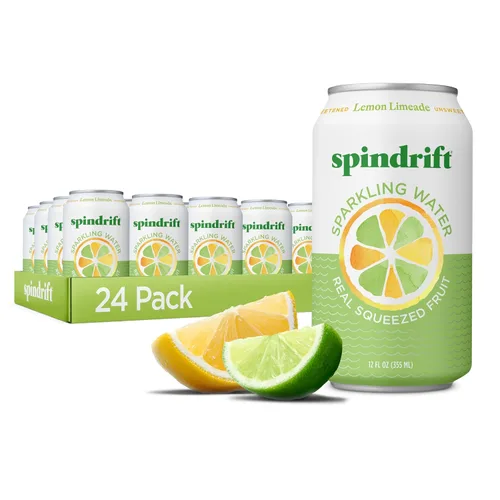 Vista 13 de Spindrift Agua con gas, sabor a bayas Belli, hecha con fruta exprimida real, latas de 12 onzas líquidas, paquete de 24 (solo 13 calorías por lata)
