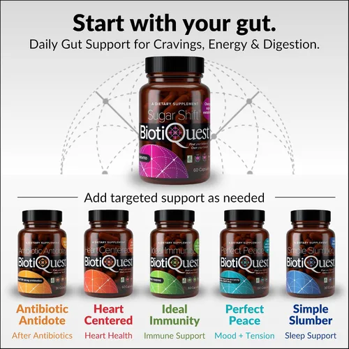 Vista 7 de BiotiQuest Probiótico Sugar Shift Ayuda a disminuir los antojos de azúcar y carbohidratos y apoya el equilibrio digestivo 22 mil millones de UFC