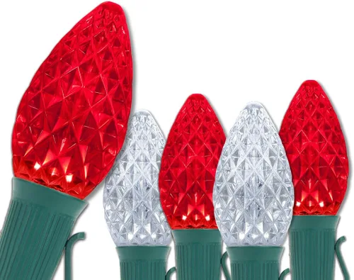 Vista 20 de Wintergreen Lighting C7 OptiCore Luces de Navidad Multicolor Comerciales - Cadena de luces LED de Navidad, luces navideñas al aire libre; cable Verde