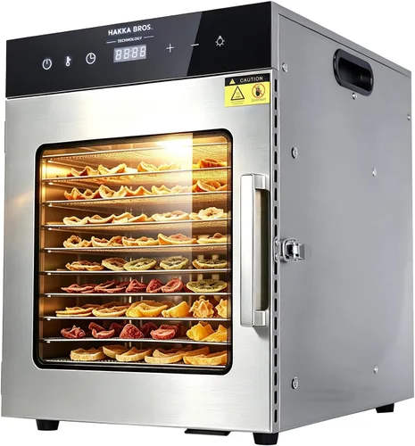Vista 9 de Máquina deshidratadora de alimentos Hakka 10-Bandejas, 800W para Jerky