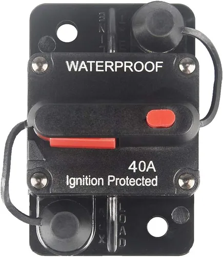 Vista 23 de Interruptor de circuitos manual para audio, 100 A/150 A, con botón, 12 V-24 V, CC, fusible, para sistemas de audio, para lancha, automóvil WA100A