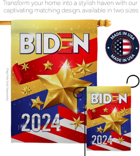Vista 4 de Biden Harris Flag 2020 House Pack Patriotic Vote President Democrat Republican Tea Party United State American Election Banner Small Garden Yard