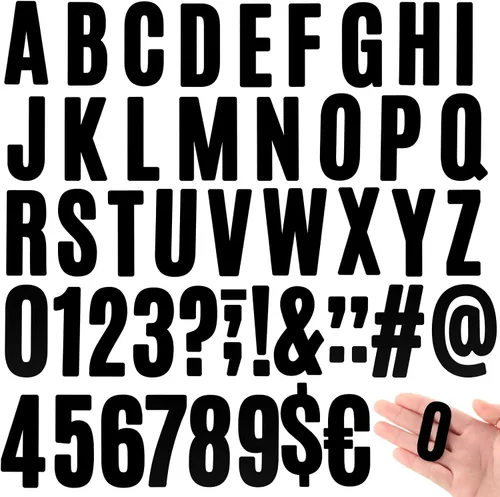 Vista 12 de Qilery 32 hojas de 0.5 pulgada de calcomanías de letras y números autoadhesivas, letras de vinilo alfabéticas de gran fuente, etiquetas de números