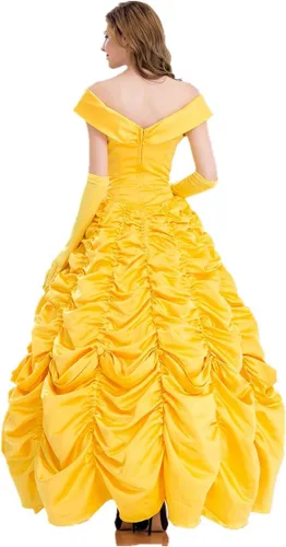 Vista 2 de Disfraz de princesa Bella de Halloween para mujer, disfraz en capas