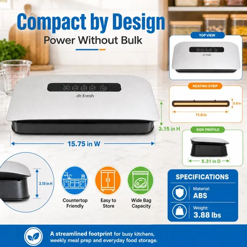 Vista 3 de Máquina selladora al vacío V20 para alimentos 80kPa con VAC externo