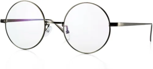 Vista 3 de Pro Acme Lentes transparentes con marco de metal redondo retro sin receta