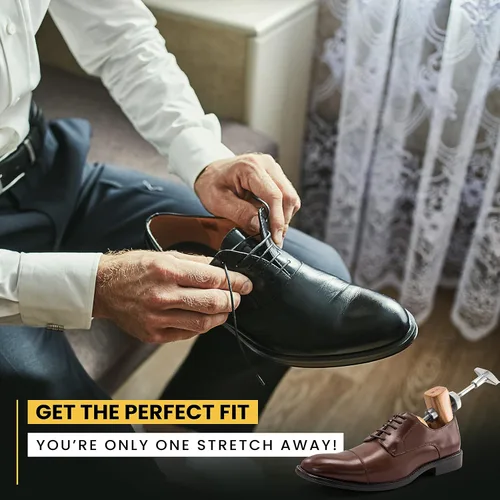 Vista 2 de HOUNDSBAY Bulldog - Estirador profesional de madera de 2 vías para hombres y mujeres, ampliador de zapatos y expansor para mujeres