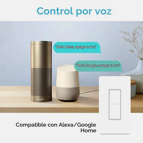 Vista 5 de Interruptor de luz inteligente, botón de doble interruptor inteligente WiFi, compatible con Alexa y Google Home, control remoto con función