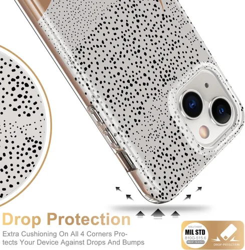 Vista 4 de Esdot Funda para iPhone 14 con Protector de Pantalla Integrado, Funda Resistente de Grado Militar con Diseños de Moda para Mujeres y Niñas, Funda