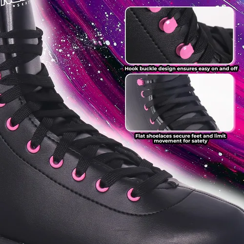 Vista 2 de Nattork Patines de rodillos para mujeres, diversión al aire libre, patines de derby de moda para hombres, niñas, niños, patines para pistas cubiertas