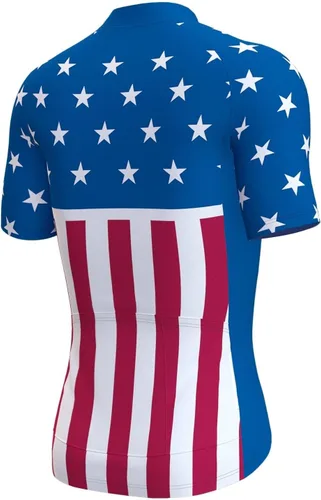 Vista 2 de Lo.gas Camiseta de ciclismo de Estados Unidos para hombre, manga corta, camisetas de ciclismo con bandera americana, ropa de bicicleta de carretera