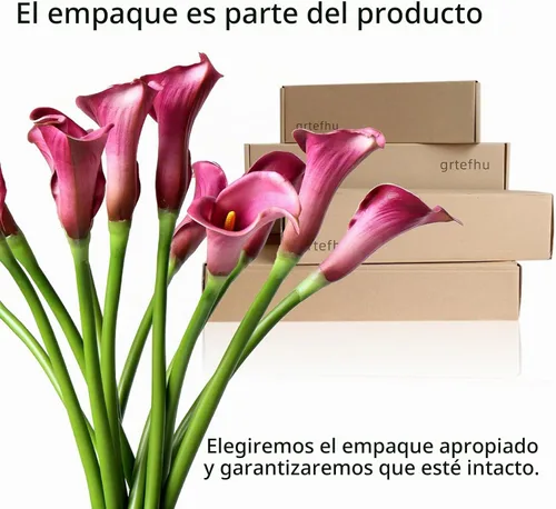 Vista 5 de Flores artificiales de lirio morado, 12 tallos de imitación de tacto real para jarrones