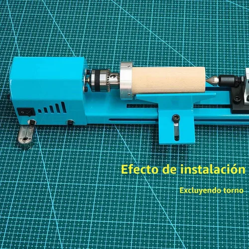 Vista 2 de Mini Torno Extendido Con Soporte Grueso Y Ancho Fácil De Trabajar Con Piezas Largas De Madera Placa De Acero Más Gruesa Resistente Y Duradera
