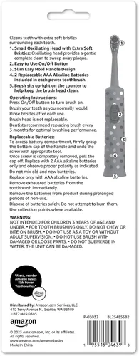 Vista 2 de Amazon Basics Cepillo de dientes con pilas para niños, 2 unidades, 1 paquete (anteriormente Solimo)