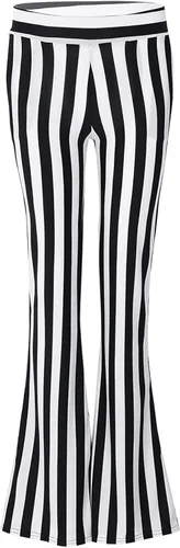 Vista 5 de Hedmy Pantalones largos para mujer de cintura alta, color blanco y negro