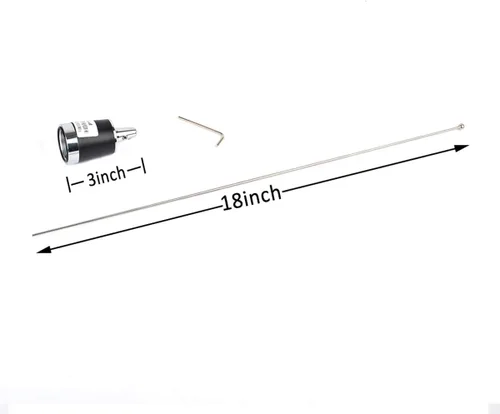 Vista 4 de Antenas HYS para aficionados Antena de doble banda NMO de 20 pulgadas VHF 144/UHF 430MHz Montaje en forma de L NMO Antena de radio móvil con soporte