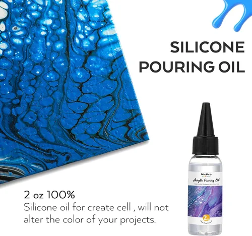 Vista 9 de Nicpro Kit de suministros de pintura acrílica de 14 colores, 8.45 onzas, gran volumen premezclado, juego a granel de pintura de alto flujo