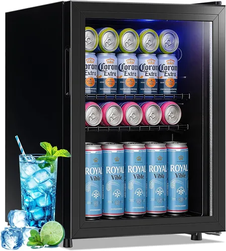 Vista 10 de Refrigerador de bebidas de 1.3 pies cúbicos, mini refrigerador para refrescos, cerveza o latas, enfriador de bebidas personal, 7 modos, estantes