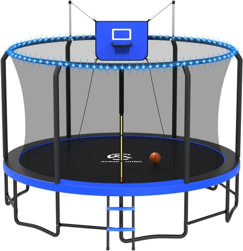 Vista 18 de Outdoor Trampoline with Net for Kids 10FT 12FT 14FT 15FT 16FT Púrpura