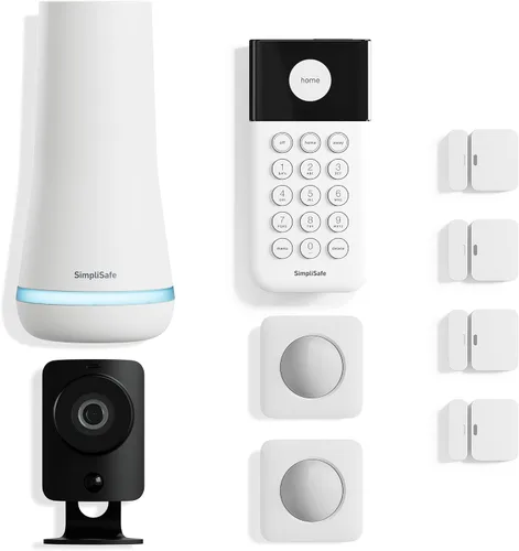 Vista 2 de SimpliSafe - Sistema de seguridad para el hogar inalámbrico de 9 piezas con cámara HD - Supervisión profesional opcional 24/7 - Sin contrato